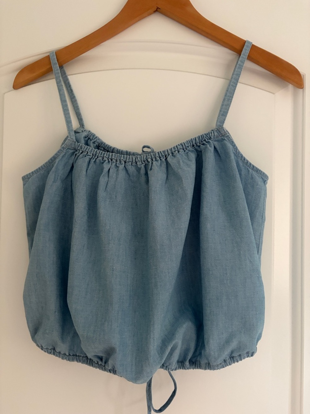 NWT Madewell Chambray Bubble Drawstring Top XS - Picture 6 of 8